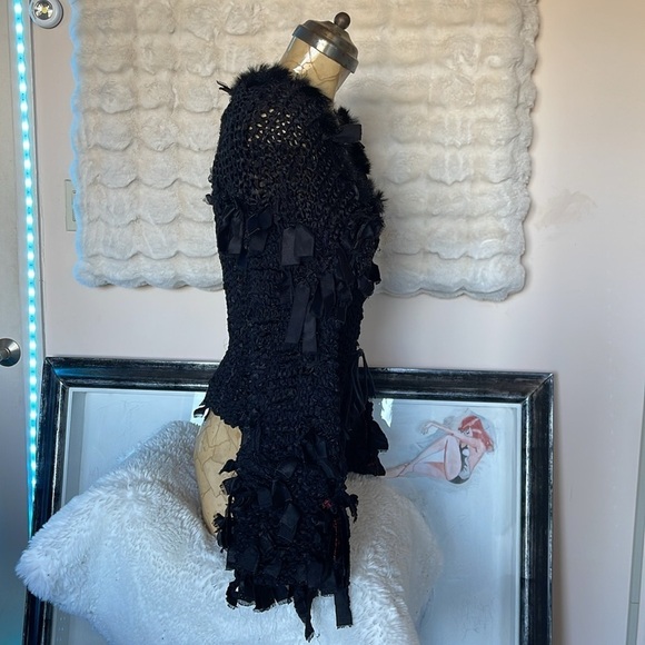 HANDCRAFTED  Sinta Margot handmade knitted  black sweater jacket no sewing - Picture 5 of 17